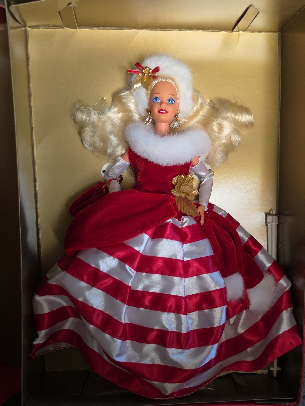 Barbie Red and White Holiday Striped Gown Collector Doll